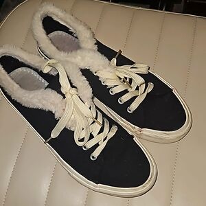 Black slide on shoes